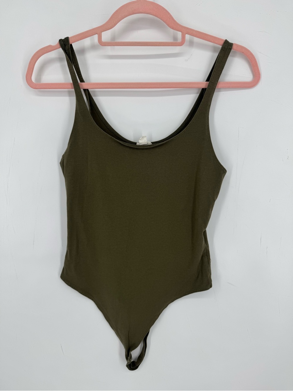 Garage Olive Green Tank Everyday Fall Neutral Earthy Boho Bodysuit Size Medium